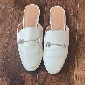 Women's White Slip-On Mule